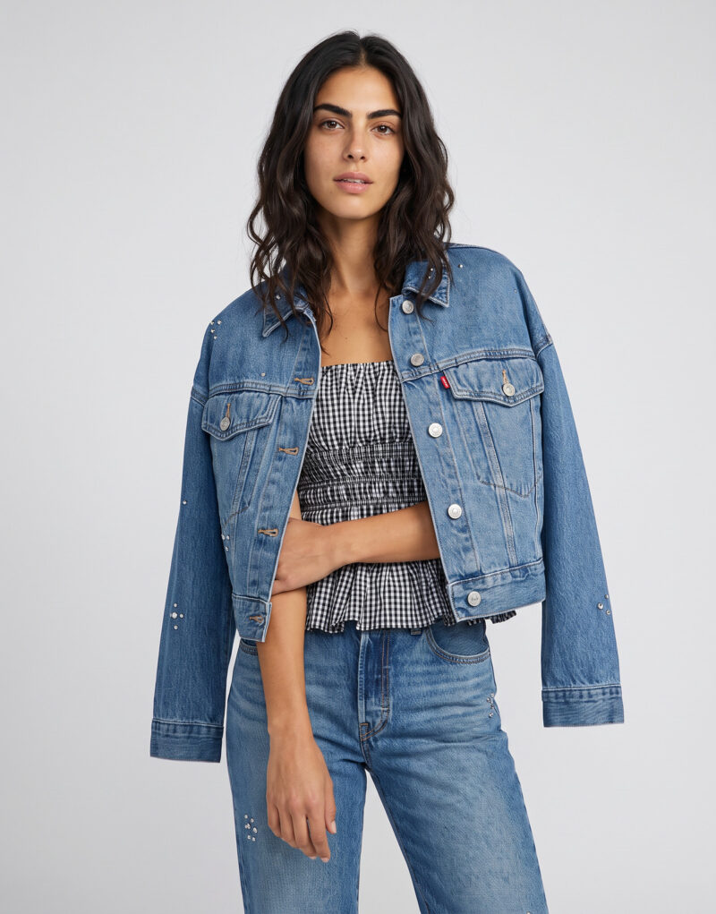 Levis LOOSE CROP TRUCKER Blu Giacca in jeans Donna - 2