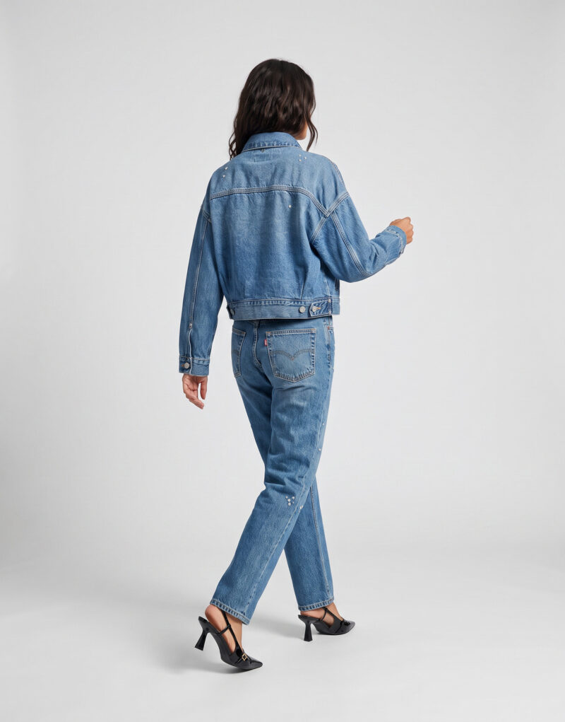 Levis LOOSE CROP TRUCKER Blu Giacca in jeans Donna - 4