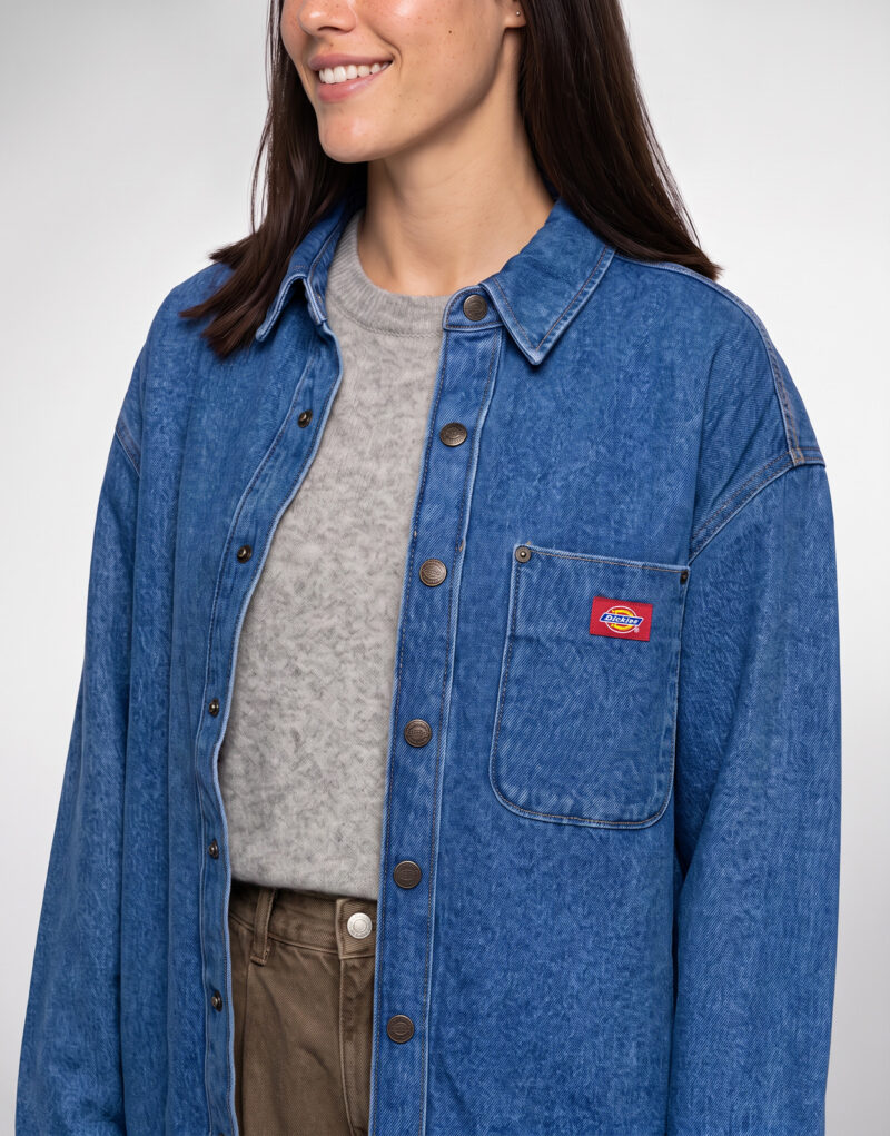 Dickies MINA DENIM SHACKET W Blu Giacca in jeans Donna - 5