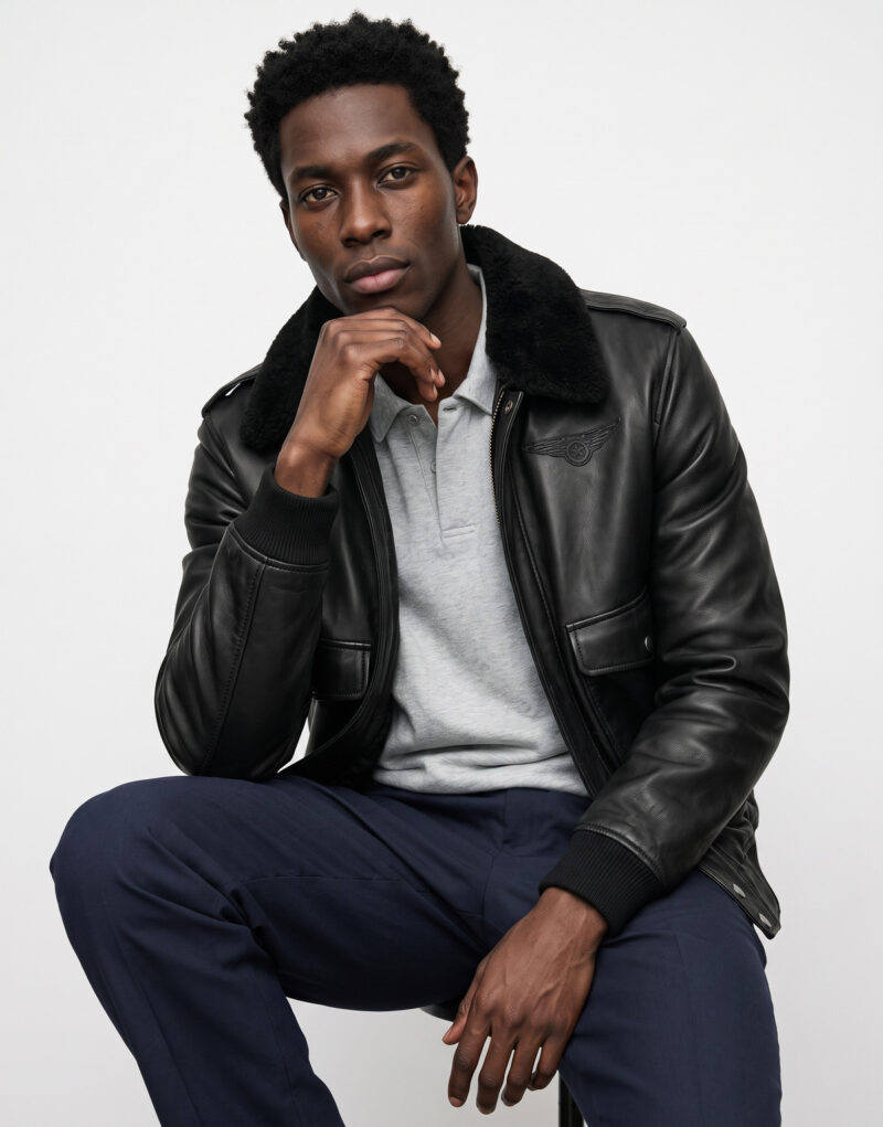 Oakwood B12 Nero Giacca in pelle Uomo - 2