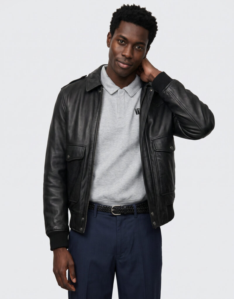 Oakwood B12 Nero Giacca in pelle Uomo - 5