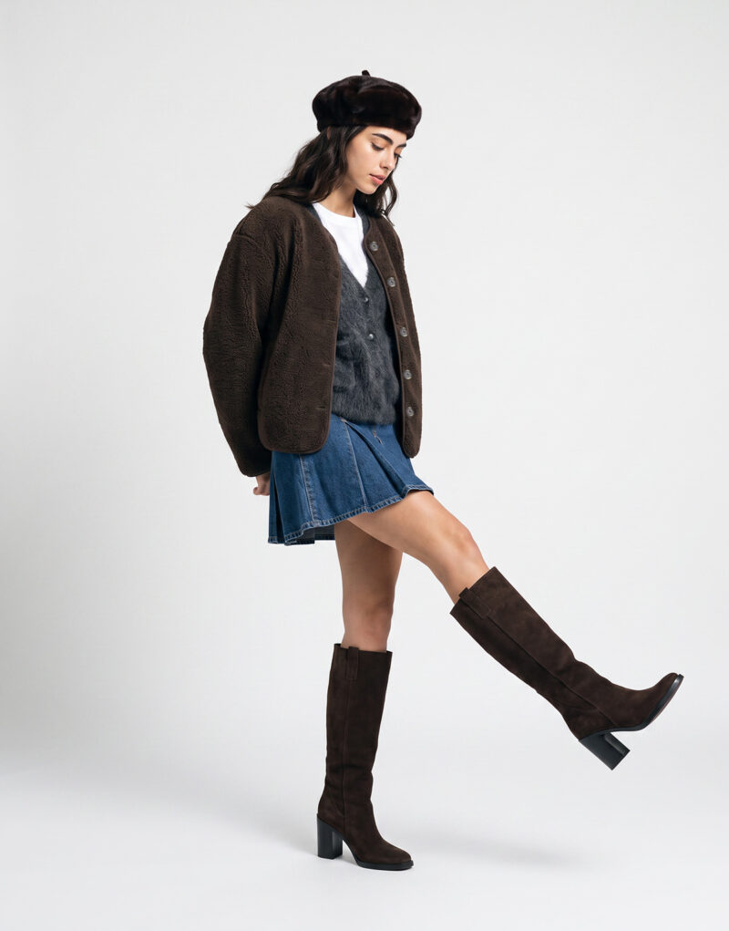 JDY JDYTELLA L/S TEDDY Marrone Giubbotto Donna - 3