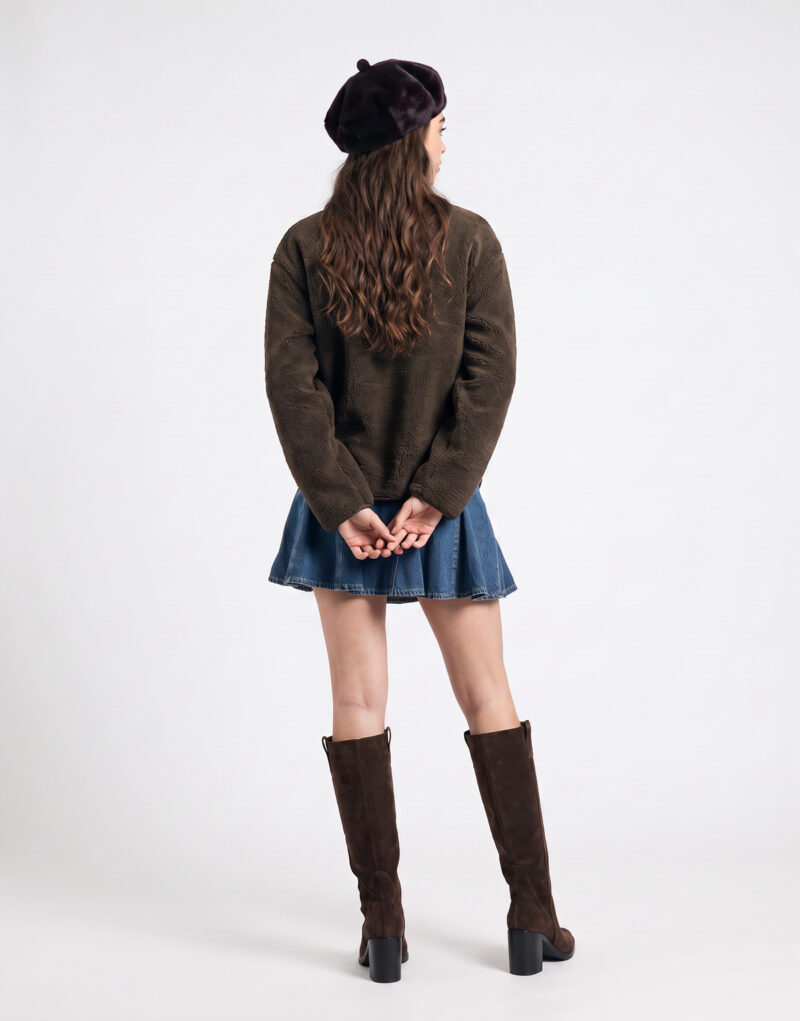 JDY JDYTELLA L/S TEDDY Marrone Giubbotto Donna - 4