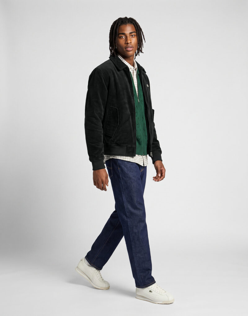 Lacoste Blouson aviateur rembourr&eacute; en velours c&ocirc;tel&eacute; Nero Giubbotto Uomo - 3