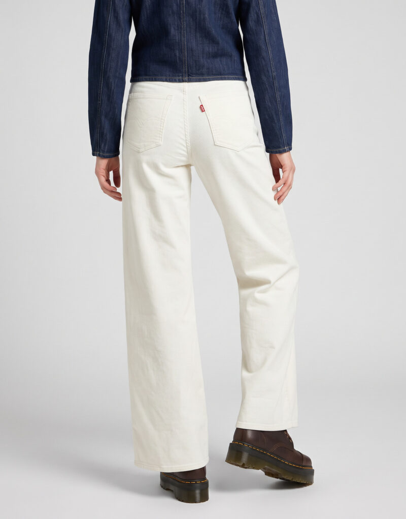 Levis 728 HR WIDE LEG Bianco Jeans Flare Donna - 4