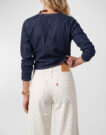 Levis 728 HR WIDE LEG Bianco Jeans Flare Donna - 5