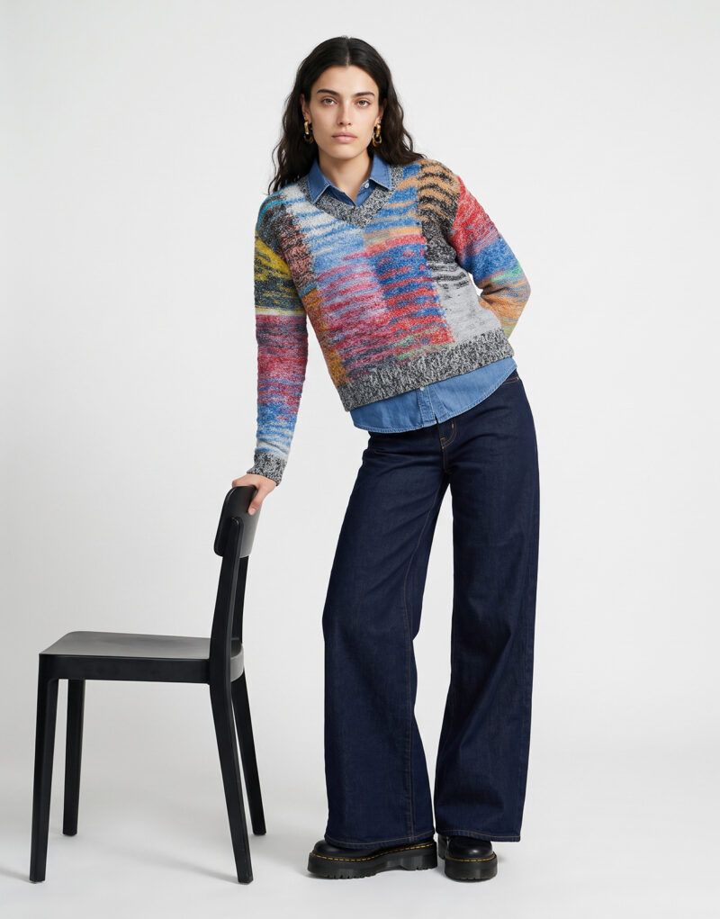 Levis 728 HR WIDE LEG Blu Jeans Flare Donna - 2
