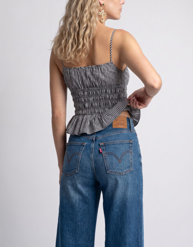Levis RIBCAGE WIDE LEG H223 Blu Jeans Flare Donna - 5