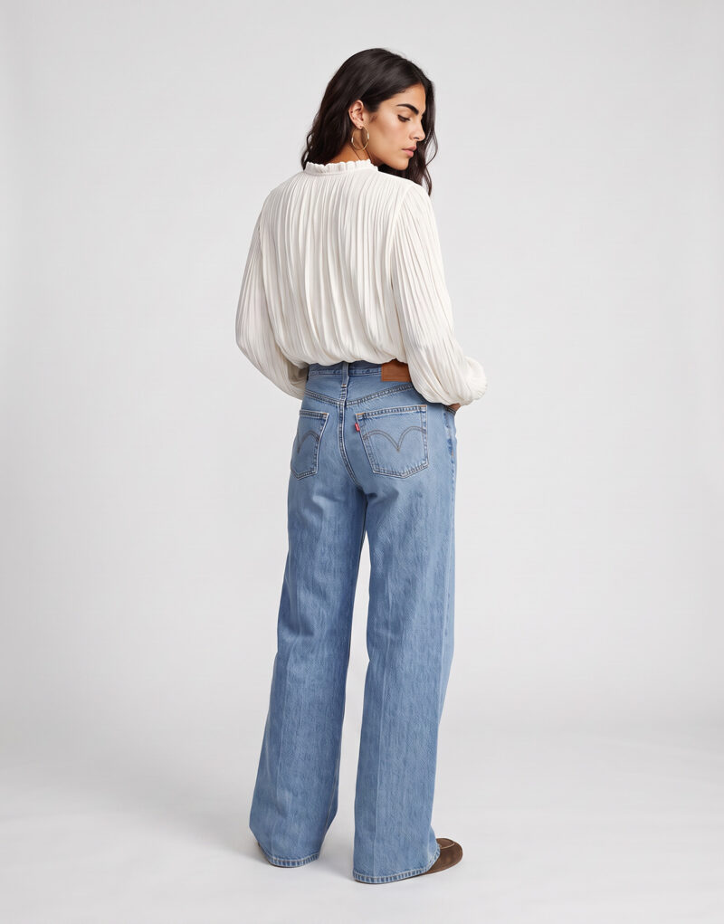 Levis RIBCAGE WIDE LEG H223 Blu Jeans larghi Abbigliamento - 5