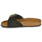 BIRKENSTOCK Madrid Big Buckle Nubuck / Black / Stretto Nero Ciabatta Donna - 4