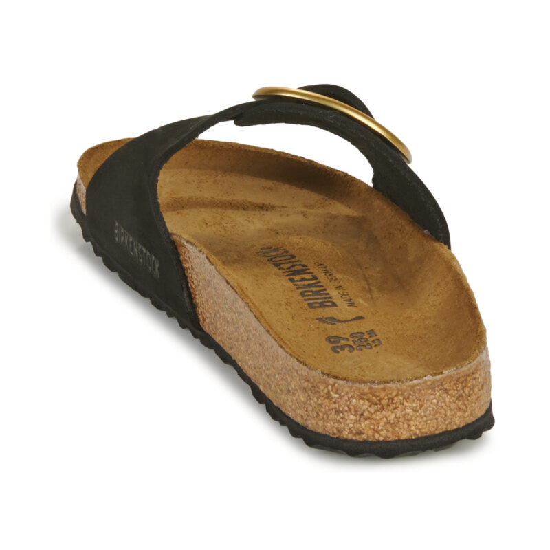 BIRKENSTOCK Madrid Big Buckle Nubuck / Black / Stretto Nero Ciabatta Donna - 5