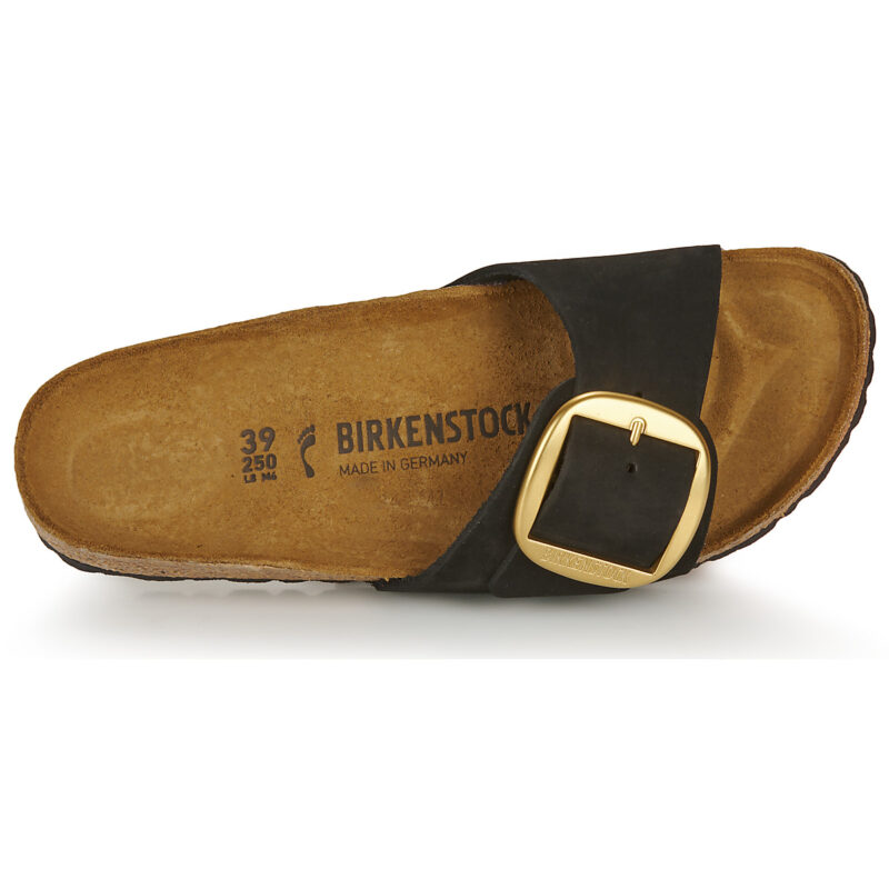 BIRKENSTOCK Madrid Big Buckle Nubuck / Black / Stretto Nero Ciabatta Donna - 6