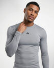 adidas TECHFIT Compression Training Long Sleeve Long-Sleeve Top Grigio Maglietta sportiva Abbigliamento - 2