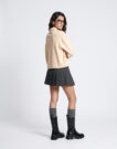 Lacoste Sweatshirt polo en interlock côtelé avec étiquette Beige Maglione Donna - 4