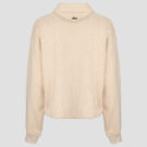 Lacoste Sweatshirt polo en interlock côtelé avec étiquette Beige Maglione Donna - 6