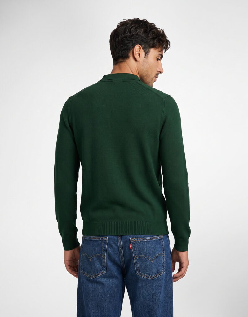 Lacoste Pull col polo coton point mousse Verde Maglione Uomo - 4