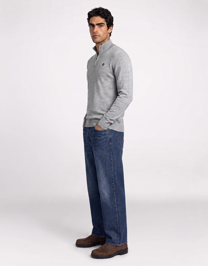 Timberland Cotton Zip Williams River Grigio Maglione Uomo - 3