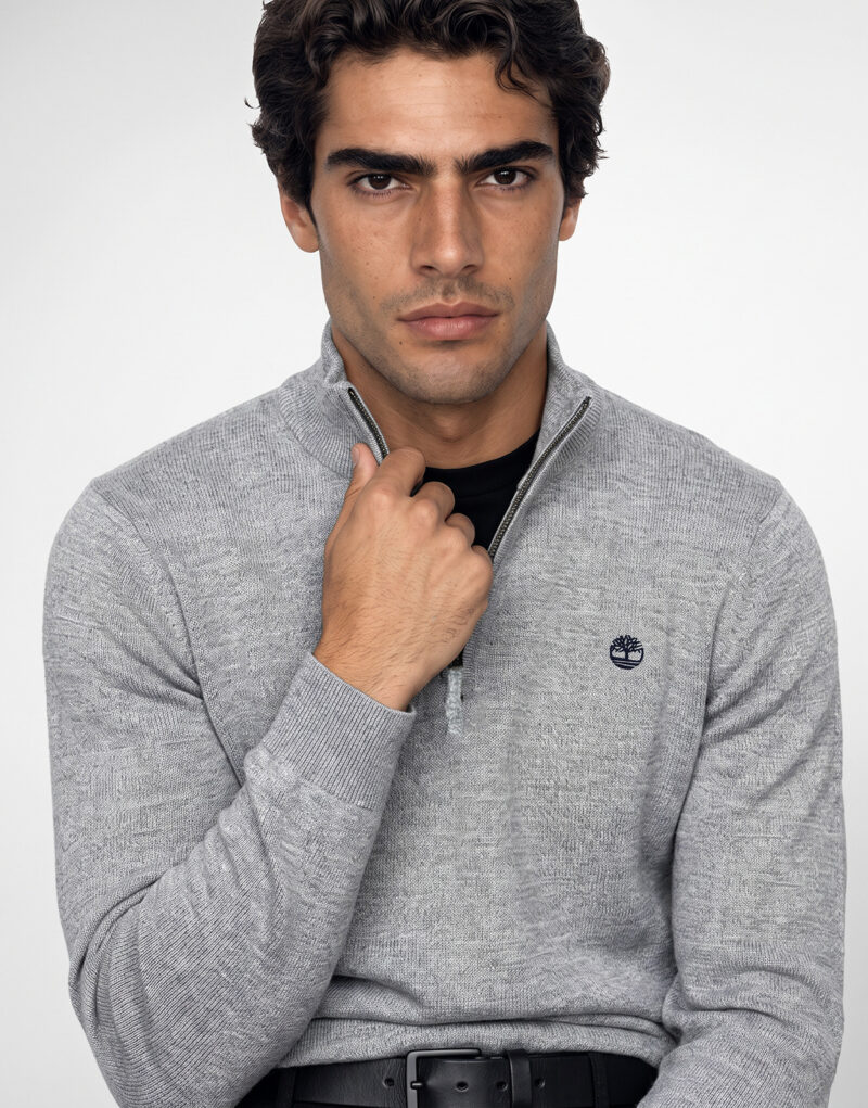 Timberland Cotton Zip Williams River Grigio Maglione Uomo - 5