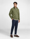 Timberland Tree Embroidered Logo Zip Exeter River Verde Maglione Uomo - 3