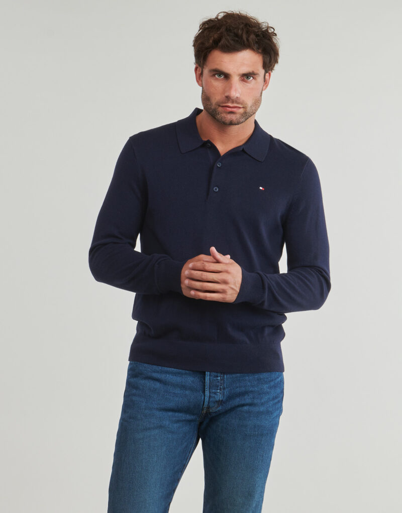 Tommy Hilfiger PIMA ORG CTN CASHMERE LS POLO Blue Sweater Men - 2