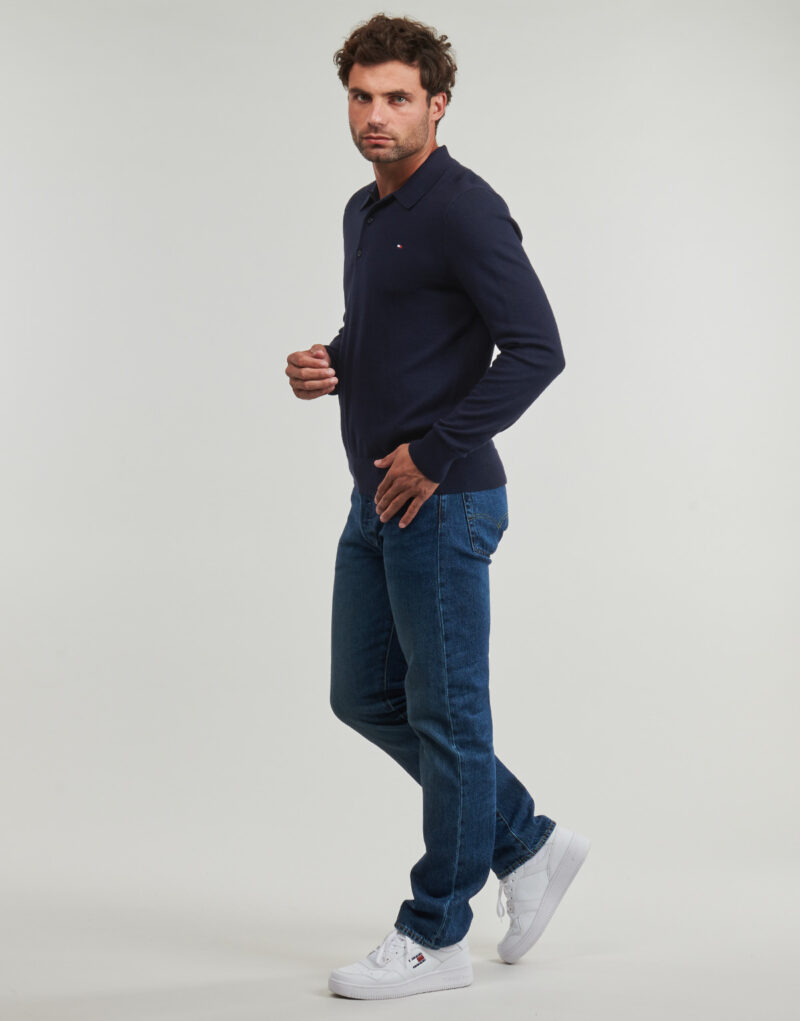 Tommy Hilfiger PIMA ORG CTN CASHMERE LS POLO Blue Sweater Men - 3