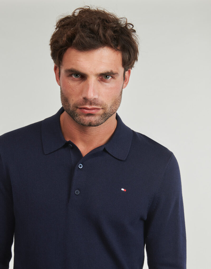Tommy Hilfiger PIMA ORG CTN CASHMERE LS POLO Blue Sweater Men - 5