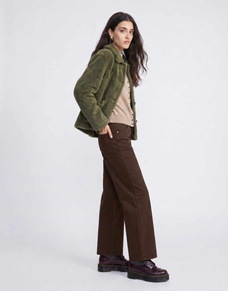 Oakwood VIRGINIA LILLY FUR Kaki Mantella Donna - 3