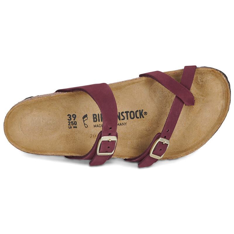 BIRKENSTOCK Mayari Nubuck / Mink / Regular Bordeaux Claquette Femme - 6