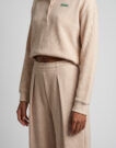 Lacoste Pantalon de surv&ecirc;tement interlock c&ocirc;tel&eacute; avec &eacute;tiquette loose fi Beige Pantalone Sportivo Donna - 5