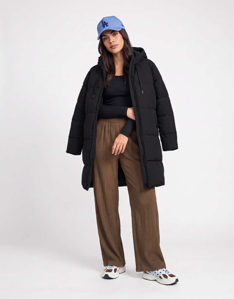 JDY JDYBLAIR LONG HOOD PUFFER Nero Piumino Donna - 2
