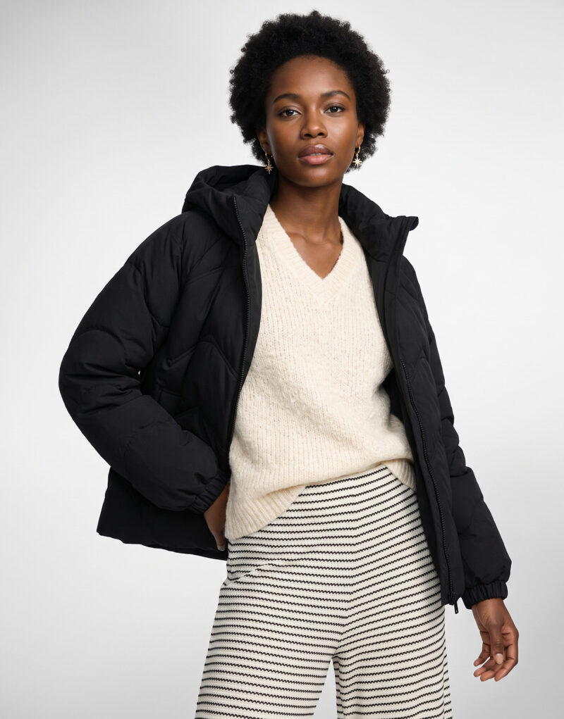 JDY JDYPOWER SHORT HOOD PUFFER Nero Piumino Donna - 2