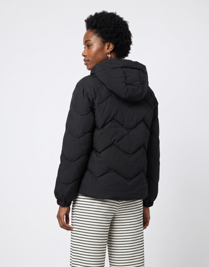 JDY JDYPOWER SHORT HOOD PUFFER Nero Piumino Donna - 4