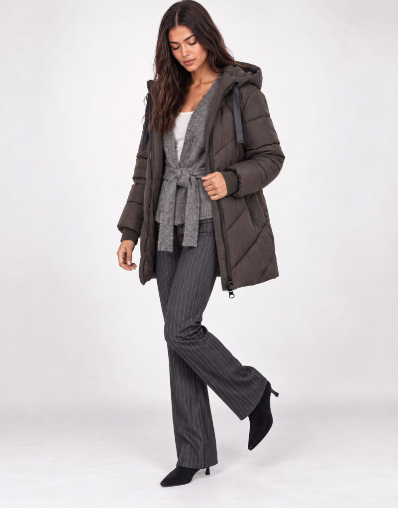 JDY JDYSKYLAR PADDED HOOD JACKET OTW Marrone Piumino Donna - 3