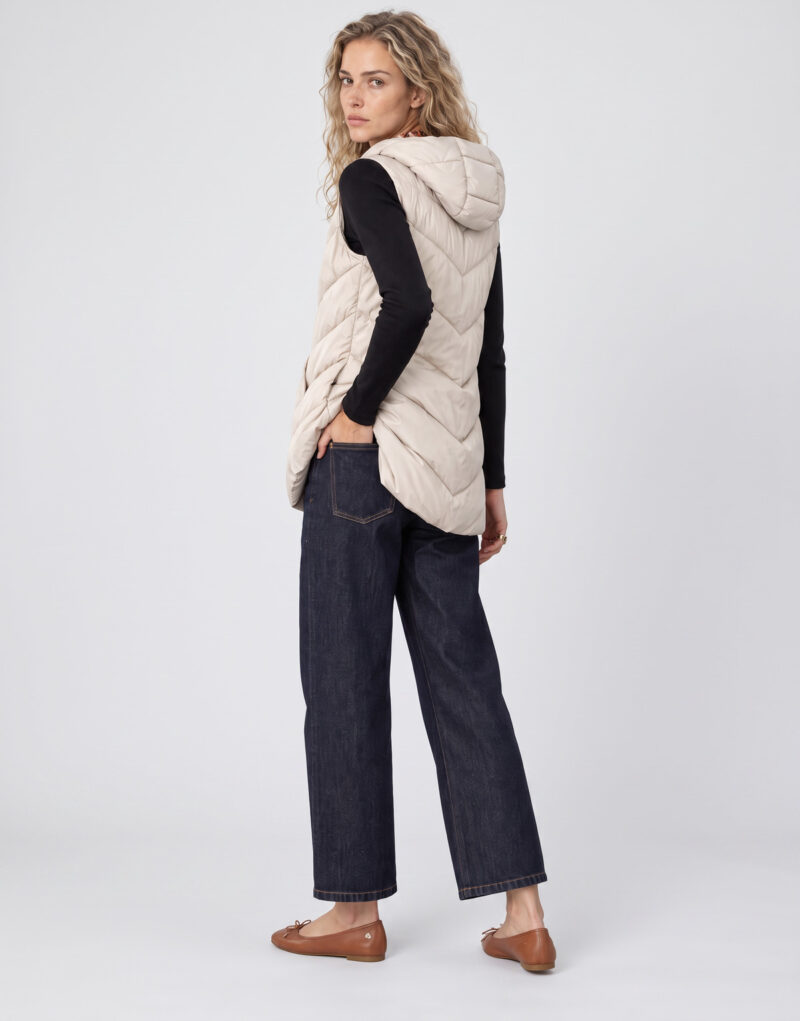 JDY JDYSKYLAR PADDED HOOD WAISTCOAT OTW Beige Piumino Donna - 4