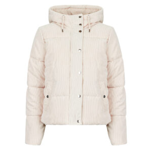 Piumino    VITA CORD SHORT HOOD PUFFER  Beige