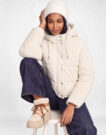 JDY JDYVITA CORD SHORT HOOD PUFFER Beige Piumino Donna - 5