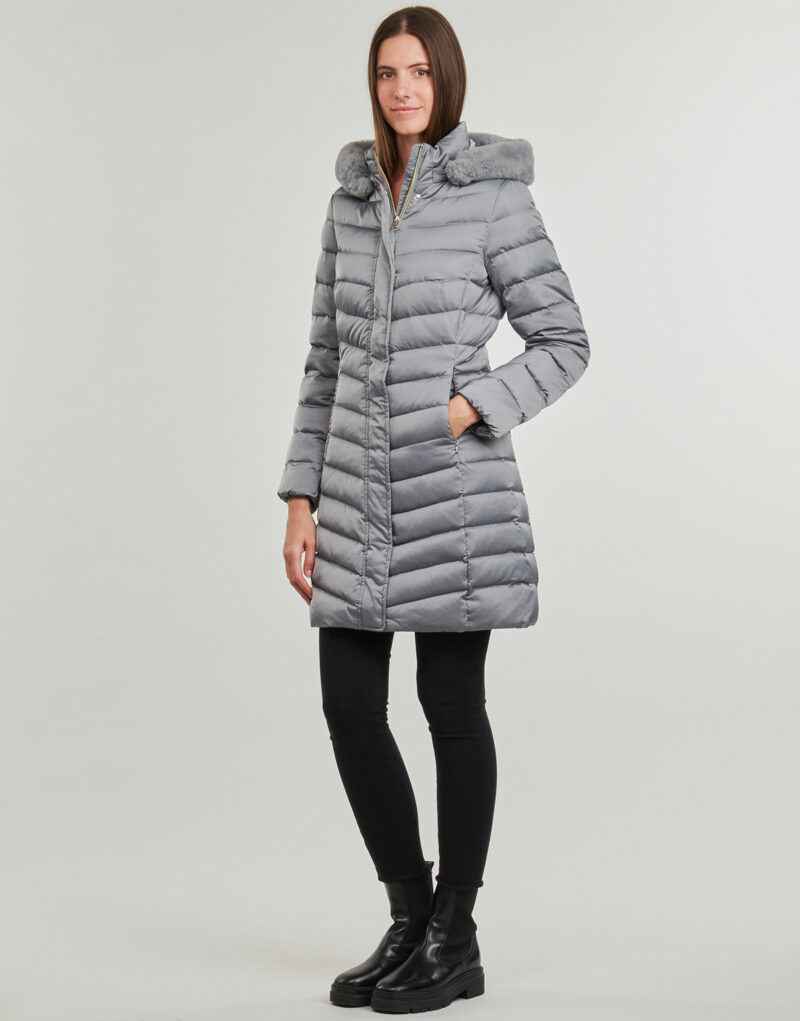 Geox W BETTANIE LONG JKT Grigio Piumino Donna - 3