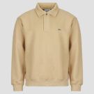 Lacoste Sweatshirt col polo en piqu&eacute; double face Beige Polo maniche lunga Uomo - 1