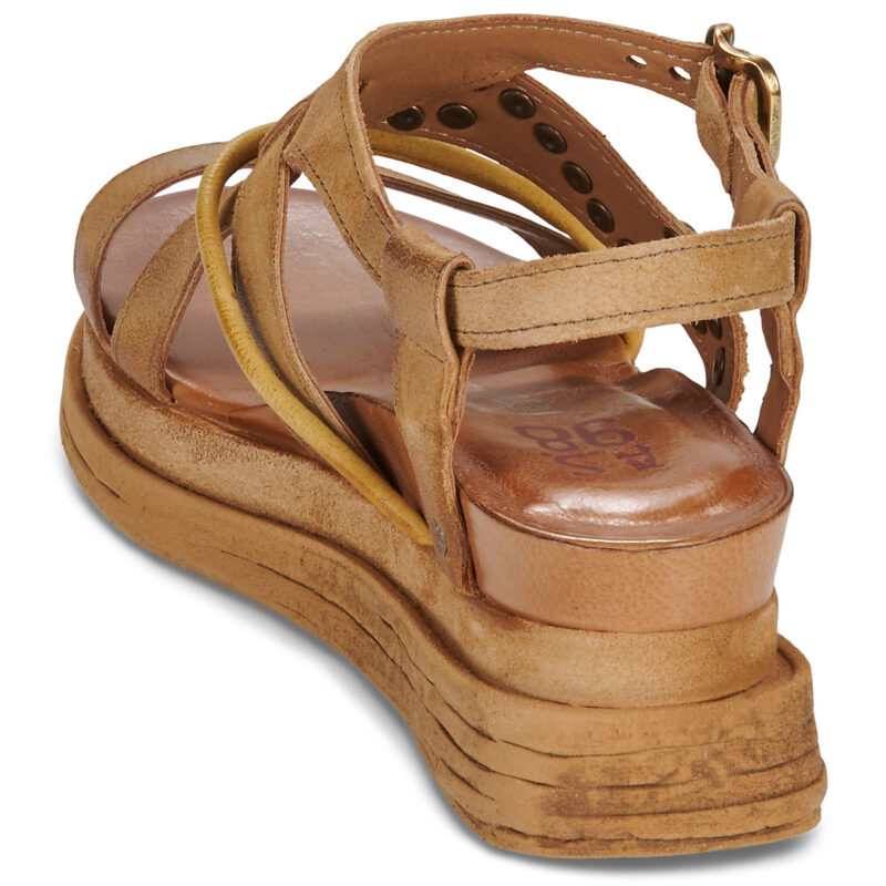 Airstep / A.S.98 LAGOS FLOWERS Braun Keilabsatz Sandalen Damen - 5