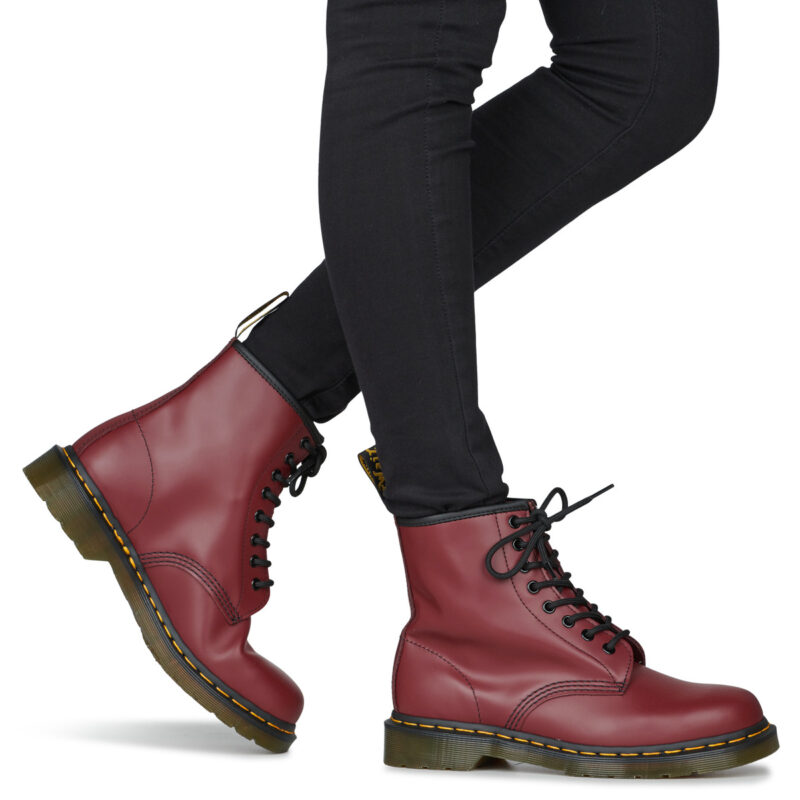 Dr. Martens 1460 CHERRY RED SMOOTH Rosso Stivaletti Donna - 8