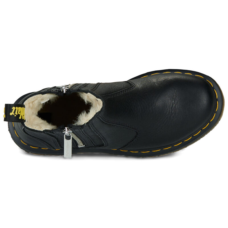 Dr. Martens 2976 ALYSON W ZIPS ZIP UP CHELSEA BOOT BLACK GRIZZLY Nero Stivaletti Donna - 6