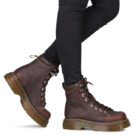 Dr. Martens BUZZ 8 EYE BOOT DARK BROWN GRIZZLY Marrone Stivaletti Donna - 8