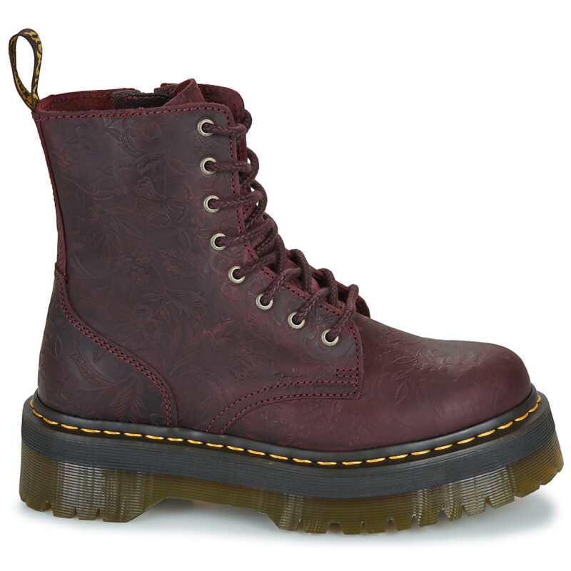 Dr. Martens JADON EMBOSS FLORAL CHERRY RED CRAZY HORSE FLORAL EMBOSS Bordeaux Stivaletti Donna - 2