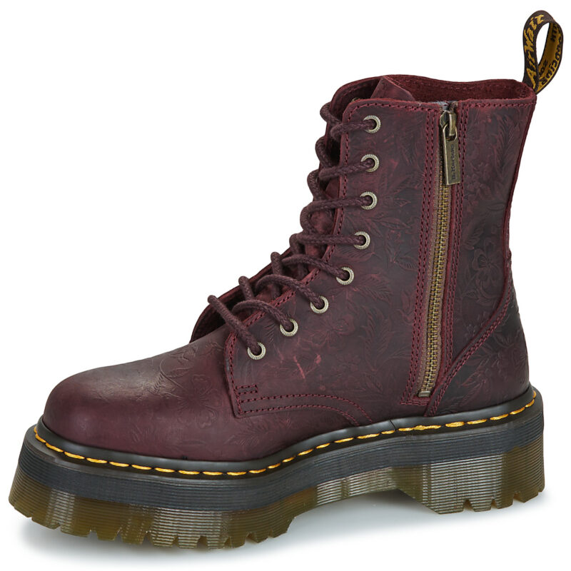 Dr. Martens JADON EMBOSS FLORAL CHERRY RED CRAZY HORSE FLORAL EMBOSS Bordeaux Stivaletti Donna - 4