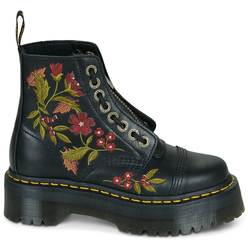Dr. Martens SINCLAIR FLORAL BLACK WANAMA Nero Stivaletti Donna - 2