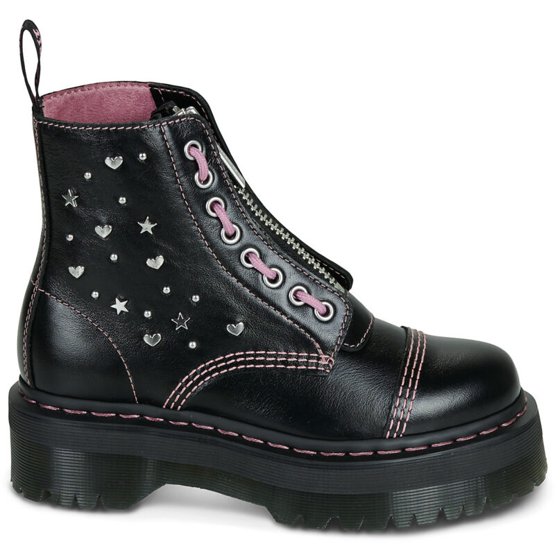 Dr. Martens SINCLAIR HS BLACK MILLED GLOSS Nero Stivaletti Donna - 2