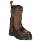 Dr. Martens FRINGE MID PULL ON BOOT DARK BROWN CLASSIC PULL UP+BRONX SUEDE Marrone Stivali bassi Donna - 1