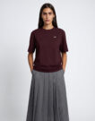 Lacoste T-shirt en coton doux relaxed fit Bordeaux T-shirt maniche corte Donna - 2