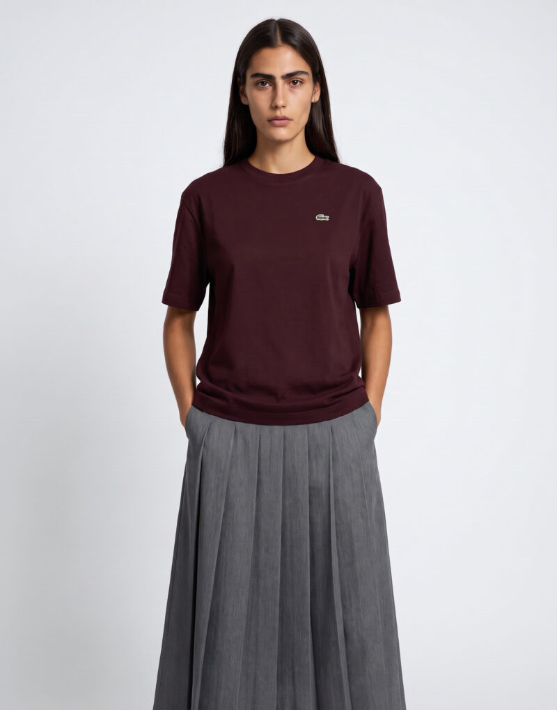 Lacoste T-shirt en coton doux relaxed fit Bordeaux T-shirt maniche corte Donna - 2