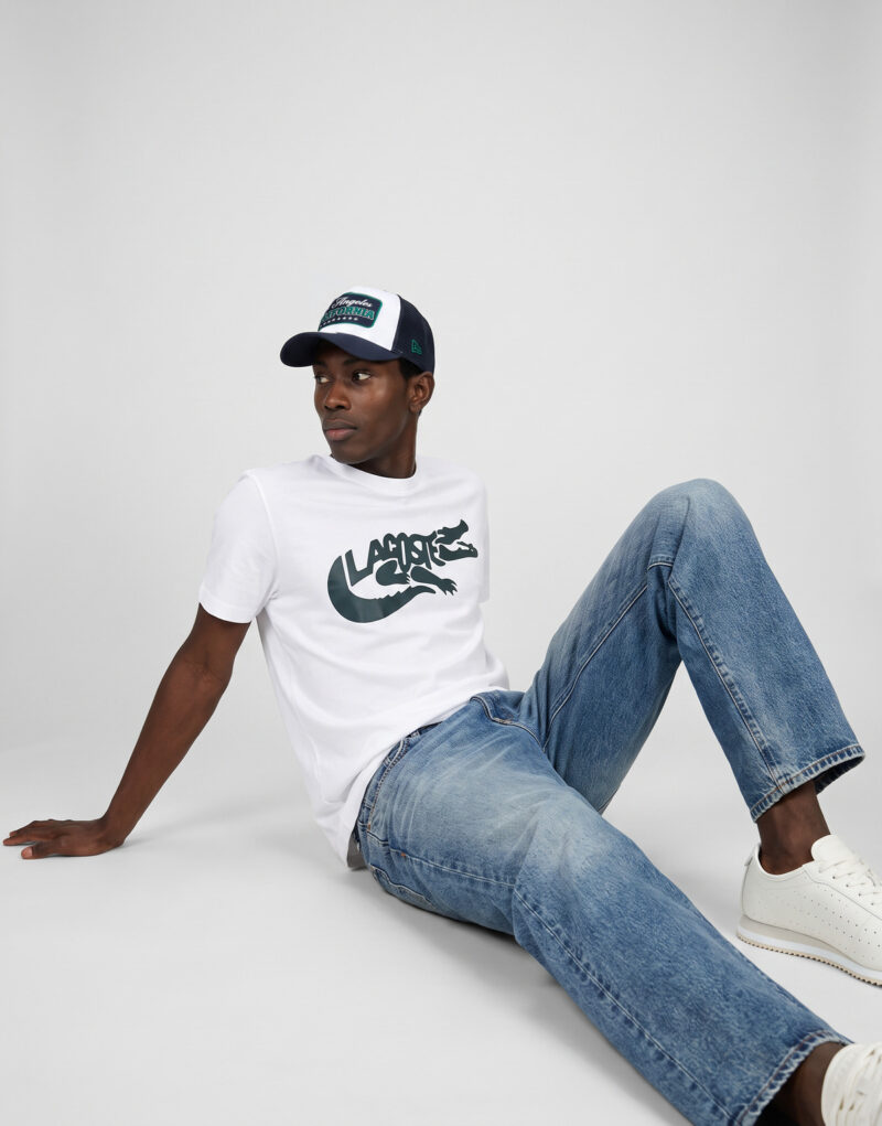 Lacoste T-shirt en jersey imprim&eacute; Bianco T-shirt Uomo - 5